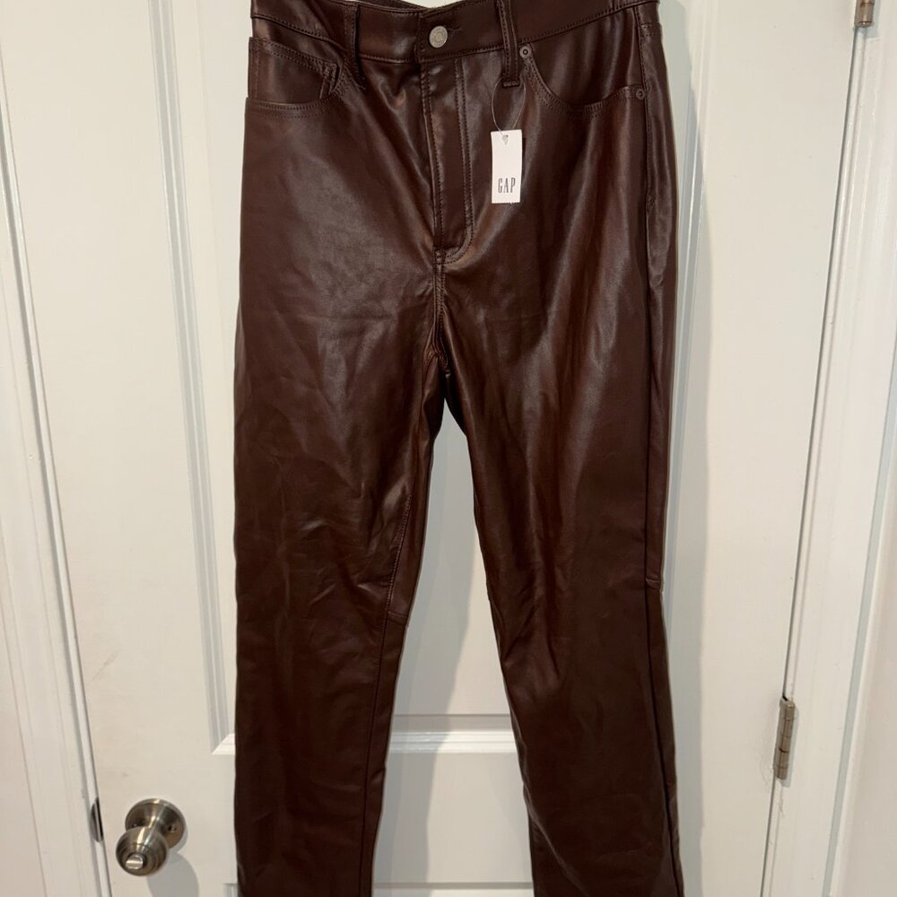 GAP High Rise Faux-Leather Vintage Slim Jeans - Picture 7 of 9
